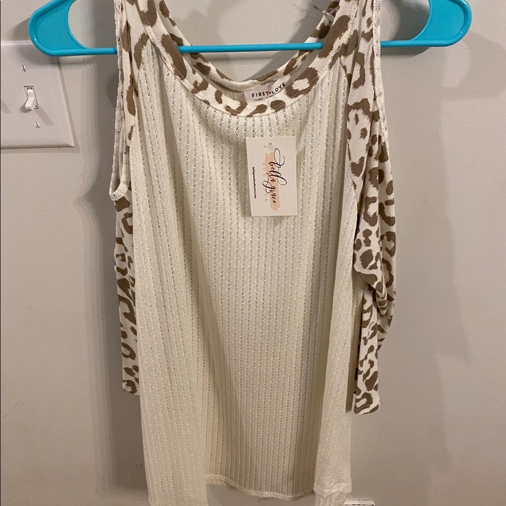 Cheetah print cold shoulder